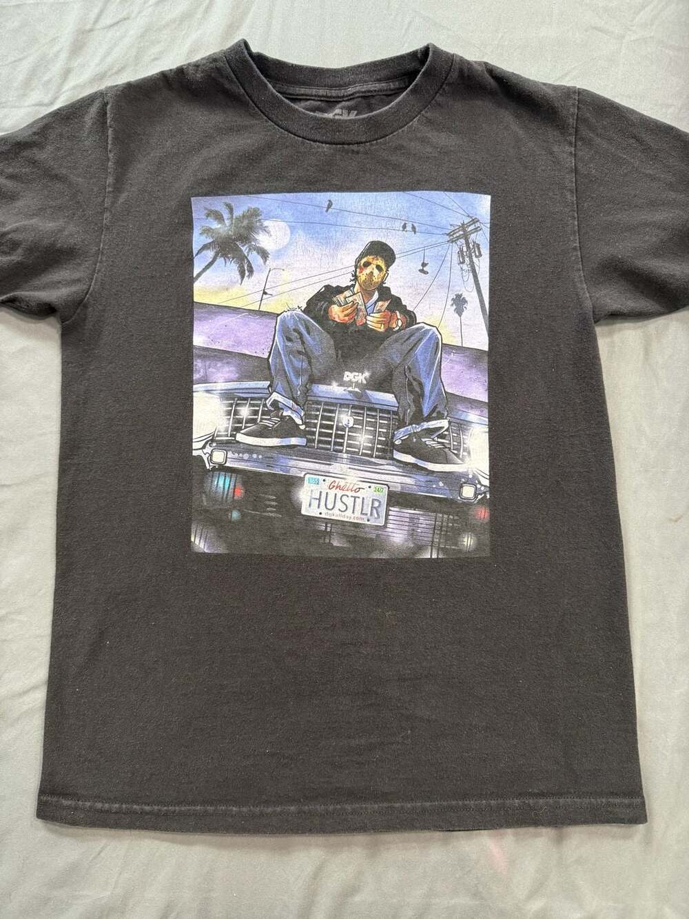 DGK Hustlr T Shirt Mens Small Black Jason Mask Lowrider Skate Tee